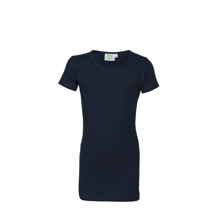 T-Shirt, kurzarm, Rundhals, lange Form, Mädchen